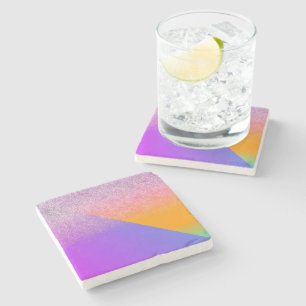 Posavasos De Piedra Geometría moderna de dos tonos con brillo de trián