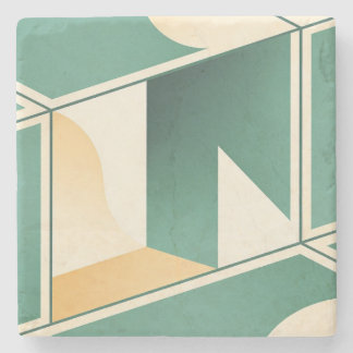 Posavasos De Piedra geometrical boho chic sage green minimalist