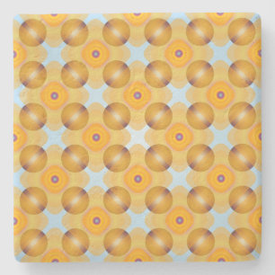 Posavasos De Piedra Geométrico amarillo inusual