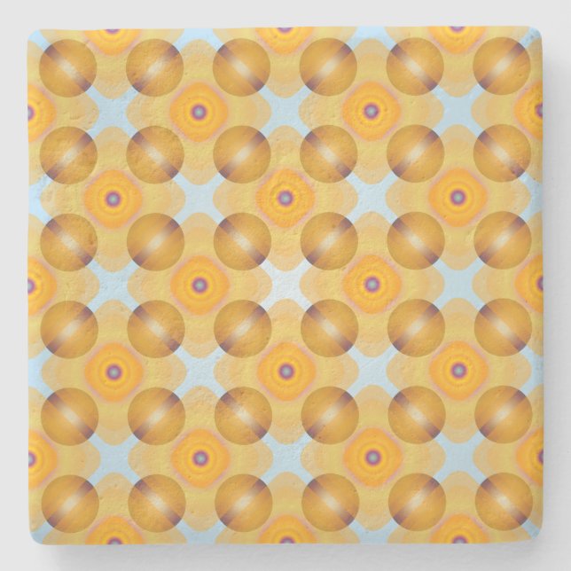 Posavasos De Piedra Geométrico amarillo inusual (Anverso)