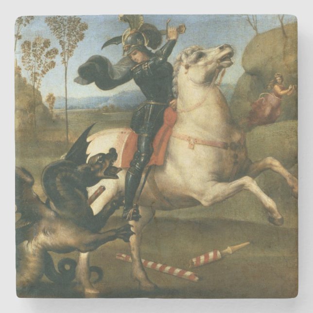 Posavasos De Piedra George y el Dragón (por Raphael) (Anverso)