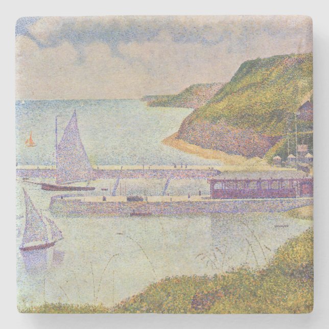 Posavasos De Piedra Georges Seurat - Port-en-Bessin en la marea alta (Anverso)