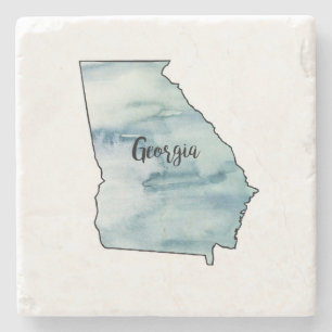 Posavasos De Piedra Georgia State Map Marble Stone Coaster