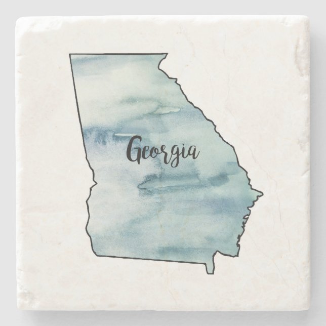 Posavasos De Piedra Georgia State Map Marble Stone Coaster (Anverso)