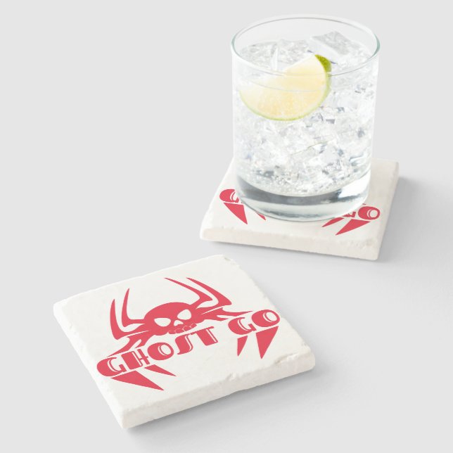 Posavasos De Piedra Ghost Go Spooky Season (Lateral)