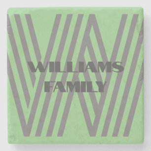 POSAVASOS DE PIEDRA GIFT FAMILIAR MINT GREEN GRY MONOGRAM