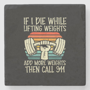 Posavasos De Piedra Gimnasio Si Muero Levantando Pesa Graciosa Fitness