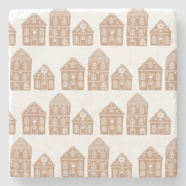 Posavasos De Piedra Gingerbread House Illustration Stone Coaster (Anverso)