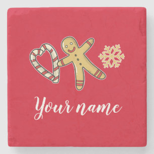 Posavasos De Piedra Gingerbreadman Love