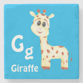 Posavasos De Piedra Giraffe personalizar ABC: Letra G - Añadir tu nomb