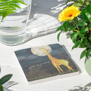Posavasos De Piedra Giraffe y Luna Pascua de bebida de piedra Person