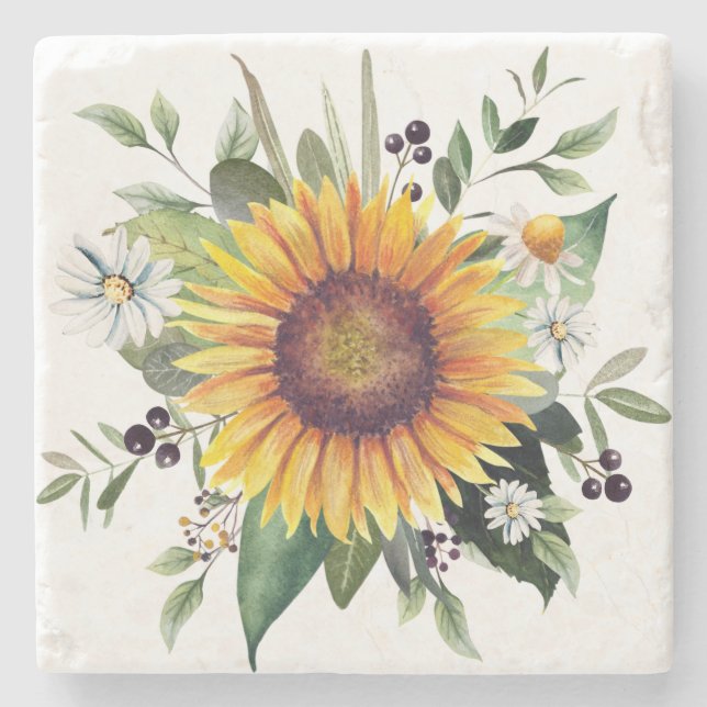 Posavasos De Piedra Girasol (Anverso)