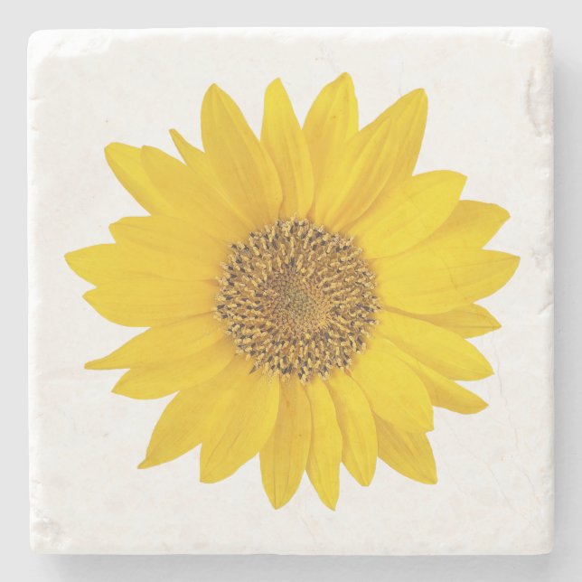 Posavasos De Piedra Girasol amarillo brillante (Anverso)