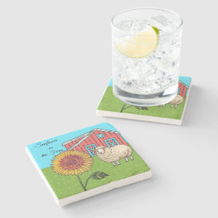 Posavasos De Piedra Girasol en la granja