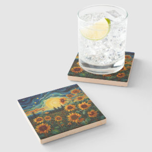 Posavasos De Piedra Girasoles