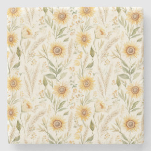 Posavasos De Piedra Girasoles Amarillos de Otoño