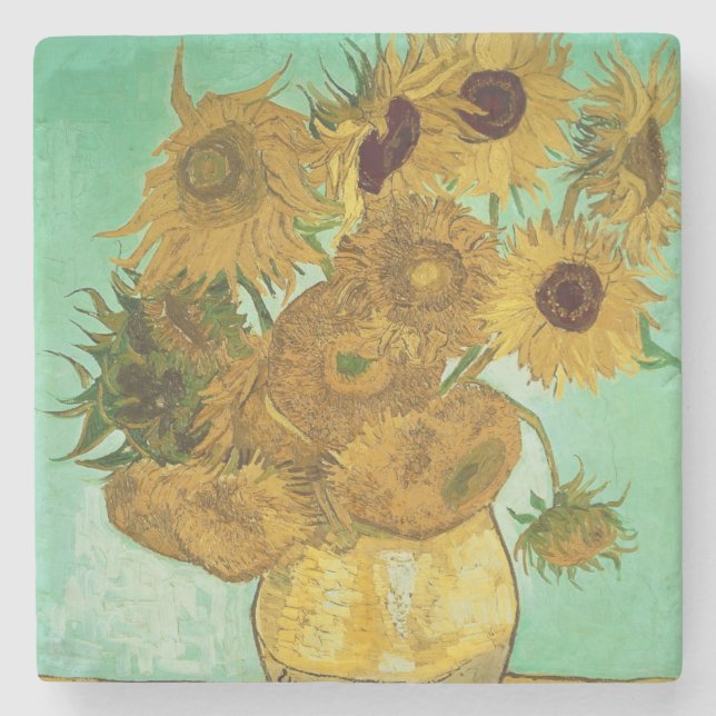 Posavasos De Piedra Girasoles de Vincent van Gogh el |, 1888 (Anverso)