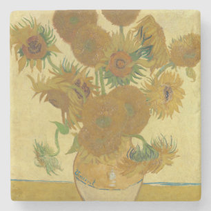 Posavasos De Piedra Girasoles, pintura al óleo de naturaleza muerta, V