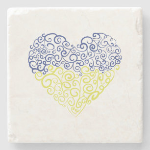 Posavasos De Piedra Giro espiral mehandi corazón Colores de la bandera