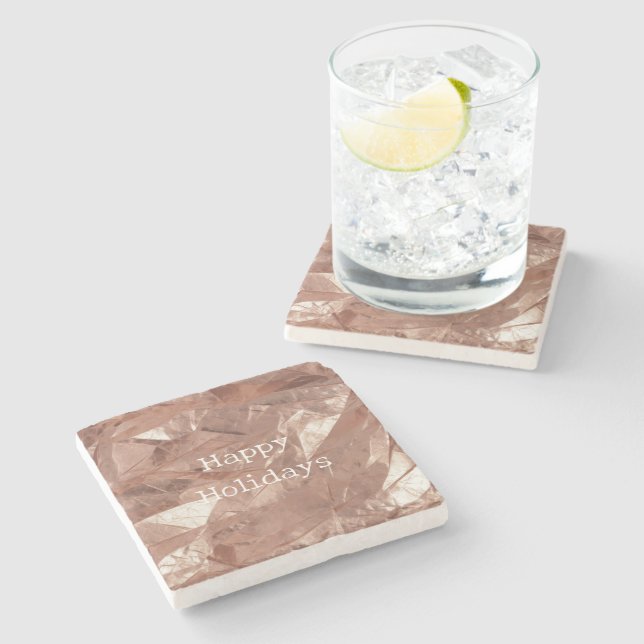 Posavasos De Piedra Glam de oro Rosa (Lateral)