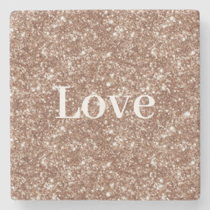 Posavasos De Piedra Glitter Amor Chocolate Crema Día de San Valentín