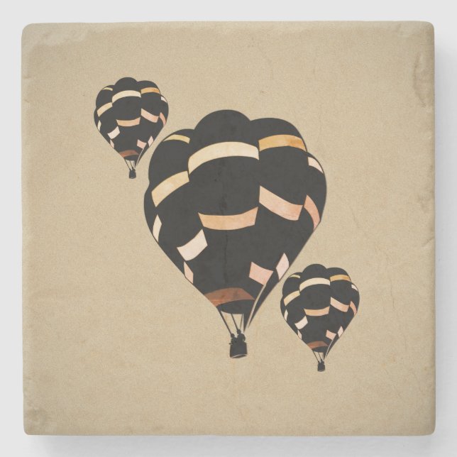 Posavasos De Piedra Globos aerostáticos rústicos (Anverso)