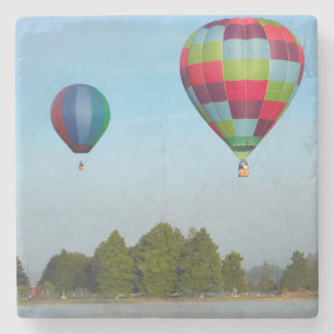 Posavasos De Piedra Globos aerostáticos sobre un lago, NZ