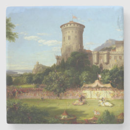 Posavasos De Piedra Glorioso pasado (Joust medieval) (Arte de época)