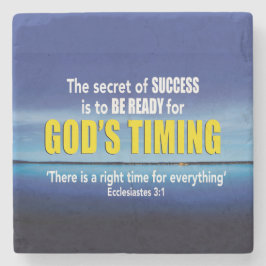 Posavasos De Piedra GODS TIMING Success Christian Inspirador