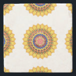 Posavasos De Piedra Golden sunburst<br><div class="desc">Awaken your day with sacred solar radiance. This golden mandala inspires clarity,  strength and inner glow across daily moments.</div>