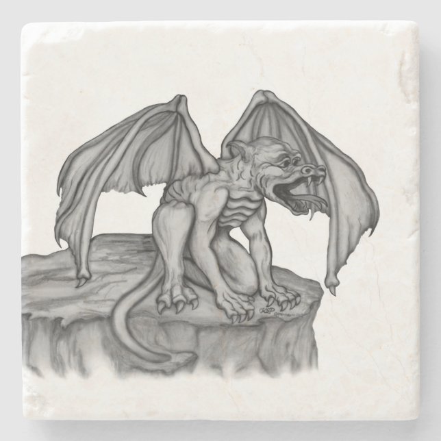 Posavasos De Piedra Golem Gargoyle (Anverso)