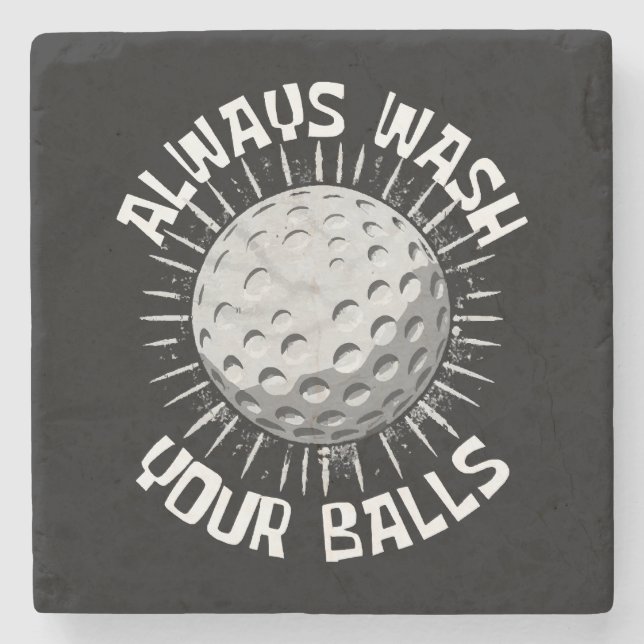 Posavasos De Piedra Golf divertido (Anverso)