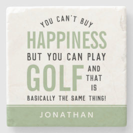 Posavasos De Piedra Golf: Felicidad. Divertidos regalos para los amant