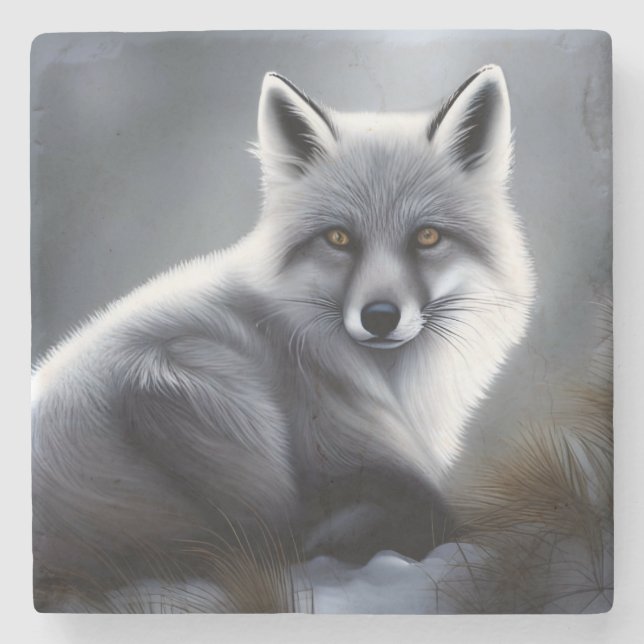Posavasos De Piedra Gorgeous Artic Fox (Anverso)