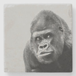 Posavasos De Piedra Gorilla blanca negra