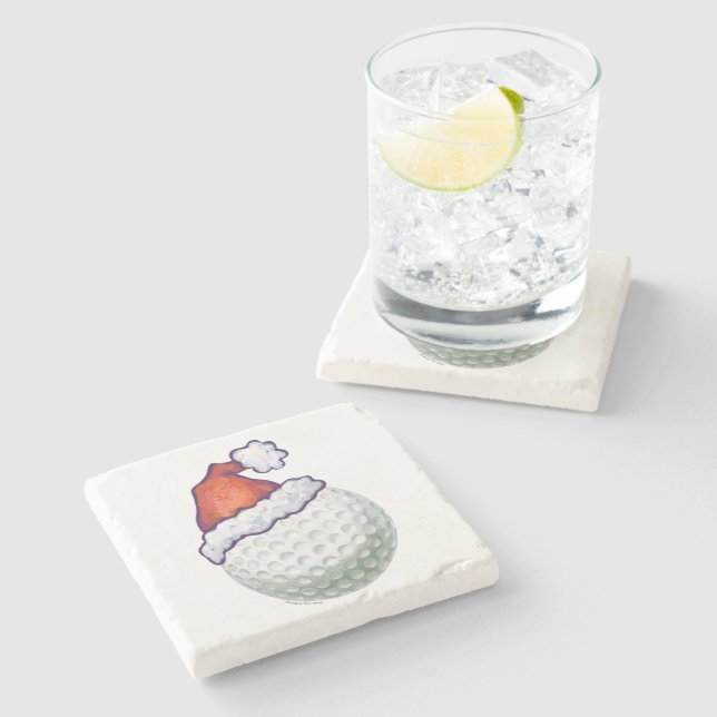 Posavasos De Piedra Gorras de Navidades de Golf Ball (Lateral)