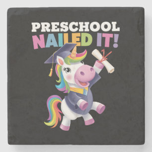 Posavasos De Piedra Gorrito de Graduación de Unicornio de Preescolar L