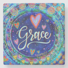 Posavasos De Piedra Grace Blue Whimsical Fun Bebe Inspiradora