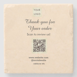 Posavasos De Piedra Gracias por escanear su orden Revisa nuestro logot