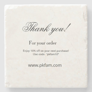 Posavasos De Piedra Gracias por la compra detalle de negocio familiar 