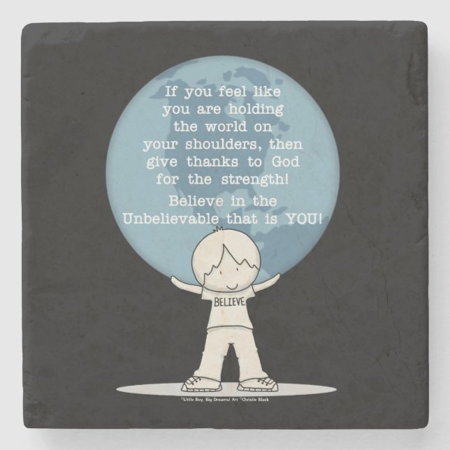 Posavasos De Piedra Gracias por la fuerza (Anverso)