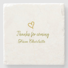 Posavasos De Piedra gracias por venir add nombre mensaje de texto cora