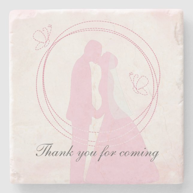 Posavasos De Piedra Gracias Romántico Dreamy Boda Pareja (Anverso)