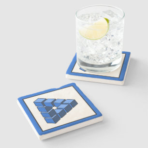 Posavasos De Piedra Gracioso Blue Black Toy bloquea el arte del vector