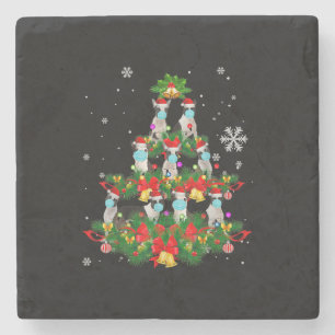 Posavasos De Piedra Gracioso Boston Terrier Christmas Tree Mask Xmas