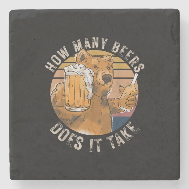 Posavasos De Piedra Gracioso ¿Cuántas Cervezas Se Toma? (Anverso)