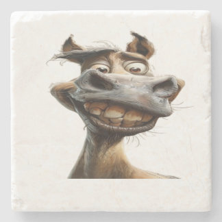 Posavasos De Piedra Gracioso diseño de arte burro