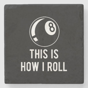 Posavasos De Piedra Gracioso Diseño De Billares Para Jugadores De Pisc