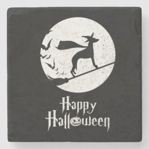 Posavasos De Piedra Gracioso disfraz de Halloween Bruja de perro WHIPP