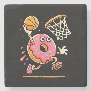 Posavasos De Piedra Gracioso Donut Dunking Basketball Food Champ Sport
